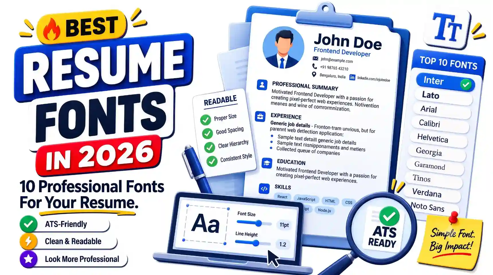 Best Resume Fonts in 2026: 10 Professional Fonts for Your Resume