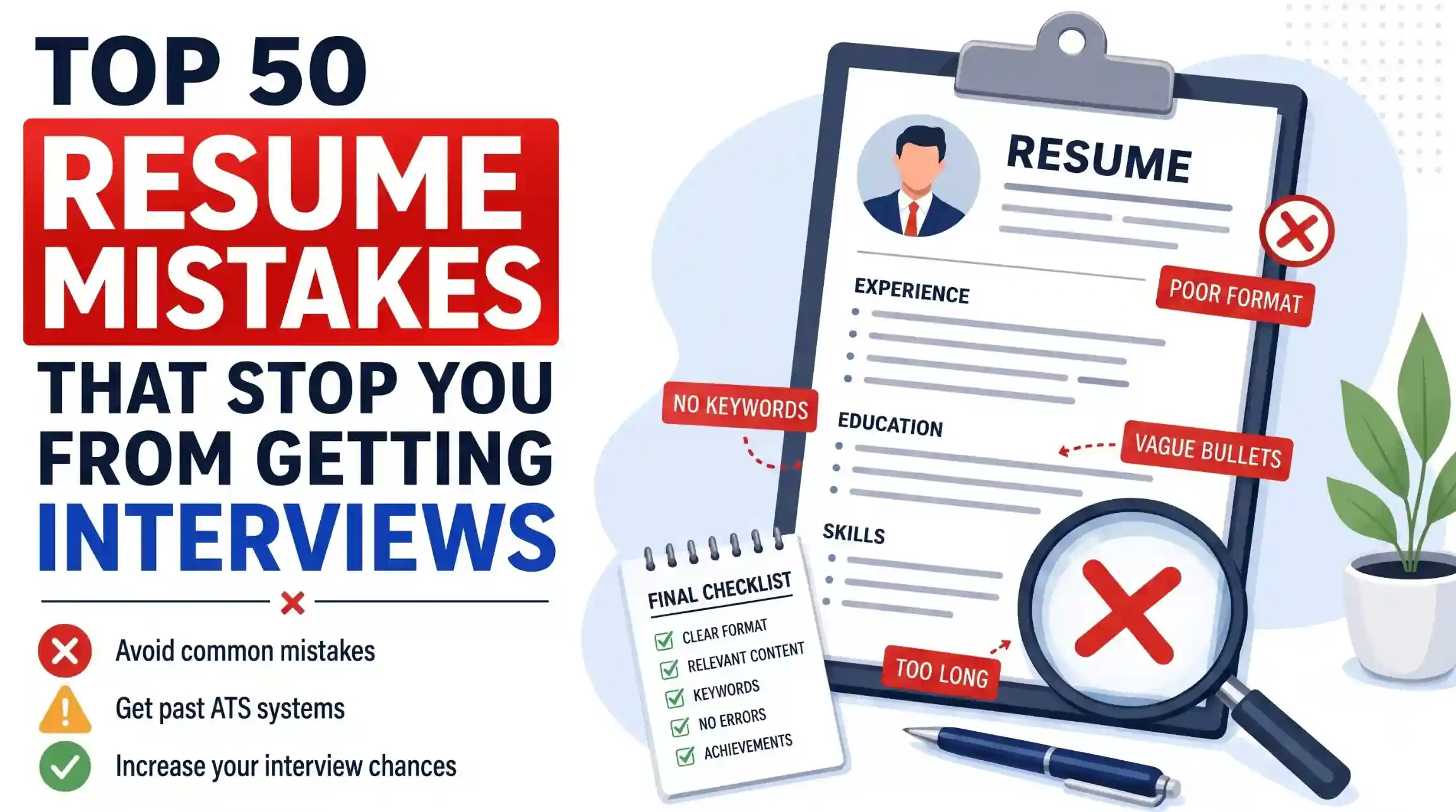 Top 50 Resume Mistakes That Stop You From Getting Interviews (And How to Fix Every One)